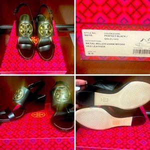 Cute Tory Burch wedge heels. Fun for jeans or wear to work.